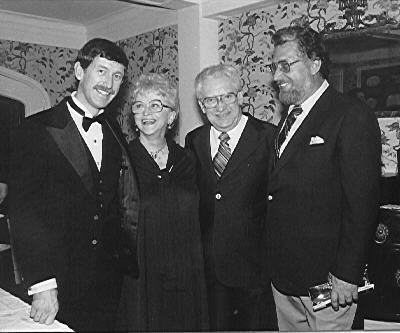 December 8, 1983 Gordon family gathering at Carnegie Hall after a concert recital given by youngest son, Steven   left to right - Steven, Jenny, Claude and Gary