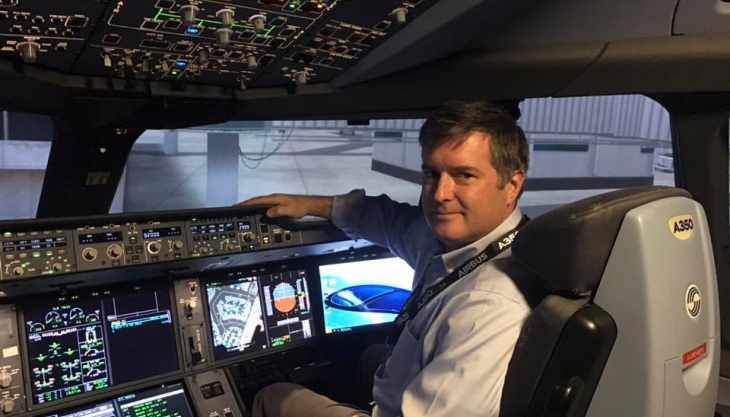 Rob Rhyne Delta Pilot Airbus 350 Cockpit