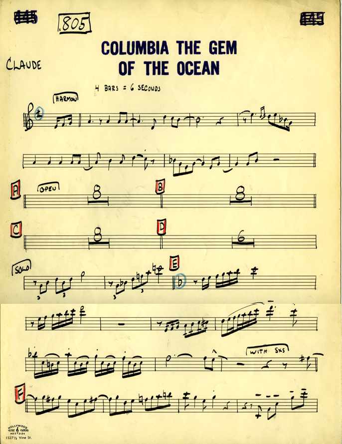 Claude Gordon playing Columbia The Gem of The Ocean - Page 1