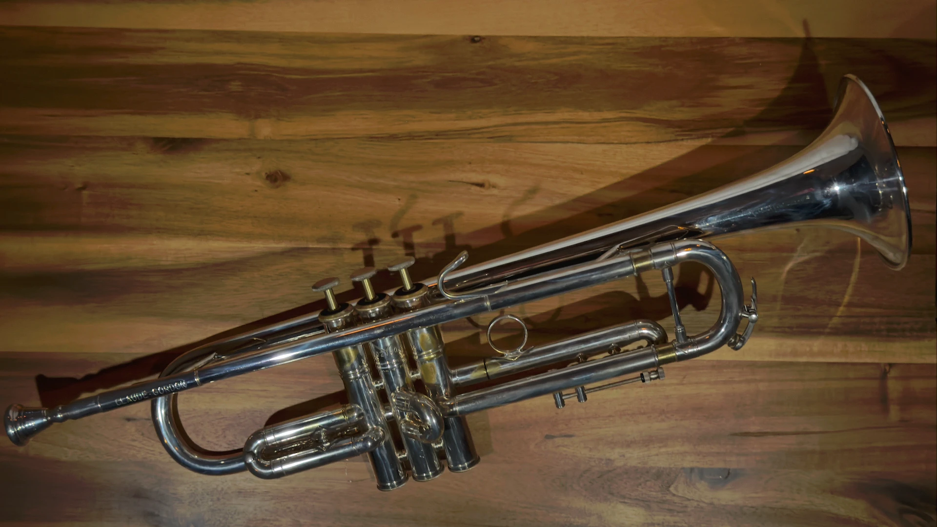Trumpet on wood